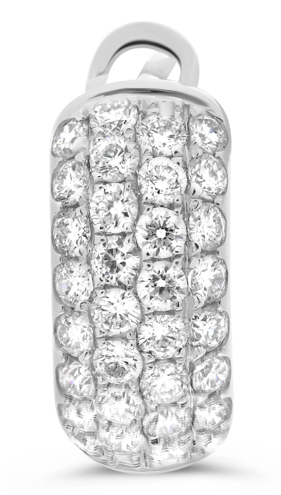 AMPI ORECCHINI PENDENTI 1 26 CT DIAMANTE ORO BIANCO 14KT 3D MULTI FILA PAVÈ CLIP ON