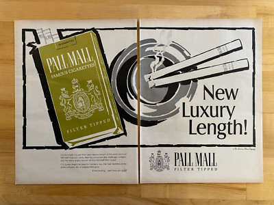 1967 Vintage Print Ad Pall Mall Cigarettes 20''x13-1/2''