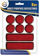 Multi Purpose Red Light Reflector Self Adhesive Car Trailer Truck Reflector 8Pcs