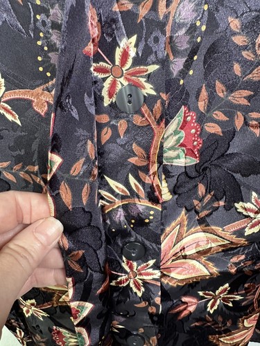 VTG Gold Label Victoria’s Secret Kimono Robe Floral Button Front Size M/L - Picture 4 of 7