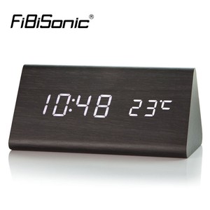 Wooden Led Alarm Clock Nightstand Desk Table Digital Watch With Wood Finish Ebay