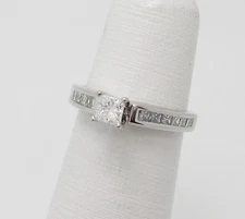 3/4CT Natural Princess Diamond Engagement Wedding Bridal Ring 14K White Gold