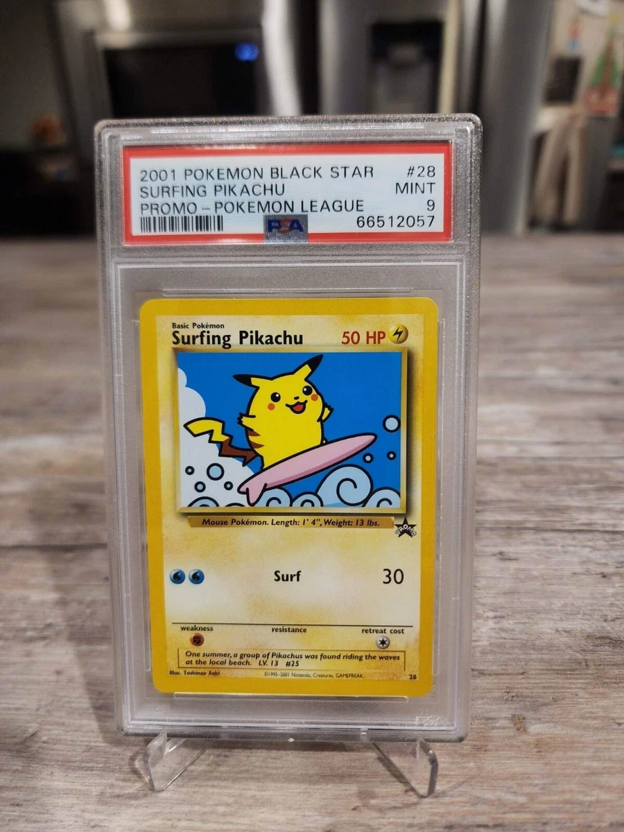 PSA 9 MINT Surfing Pikachu # 28 WOTC Black Star Promo Pokemon Card