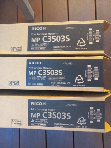 Ricoh MP C3503S BUNDLE OF TWELEVE (12) Y X 6 M X 4 K X 1 C X 1 3003 3503 SERIES. - Picture 2 of 4