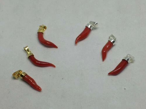 Ciondoli di lusso in argento con pietra principale corallo