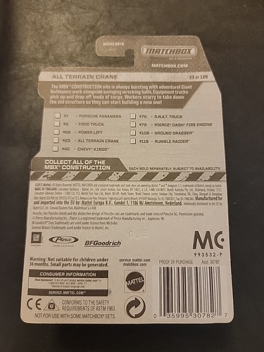 2014 Matchbox MBX CONSTRUCION ALL TERRAIN CRANE #23 Orange Diecast - Picture 2 of 2