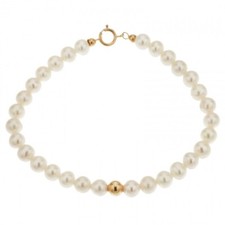 Bracciale Perle Naturali acqua dolce applicazione in Oro giallo 18 KT Lucida