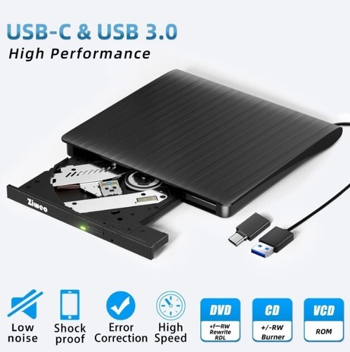 Lecteur CD DVD Externe True USB 3.0 Portable DVD & CD-ROM +/-RW Lecteur Graveur - Photo 2/10
