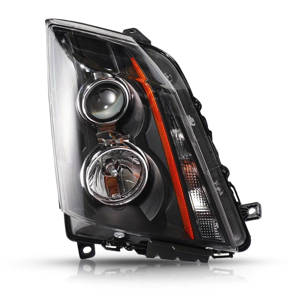 For 2008-2014 Cadillac CTS Halogen Upgrade Headlights Black  Pair Left+Right - Image 2 of 4