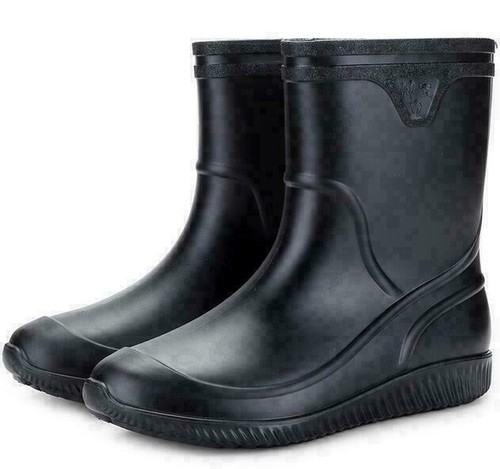 Hombres Botas de Lluvia Impermeables Antideslizantes Agua Jardín Cocina Botas al Tobillo Zapatos Informales - Imagen 4 de 16