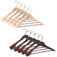 Wide Shoulder Solid Wooden Suit Hangers Non-Slip Heavy Duty Hanger for Coat Pant