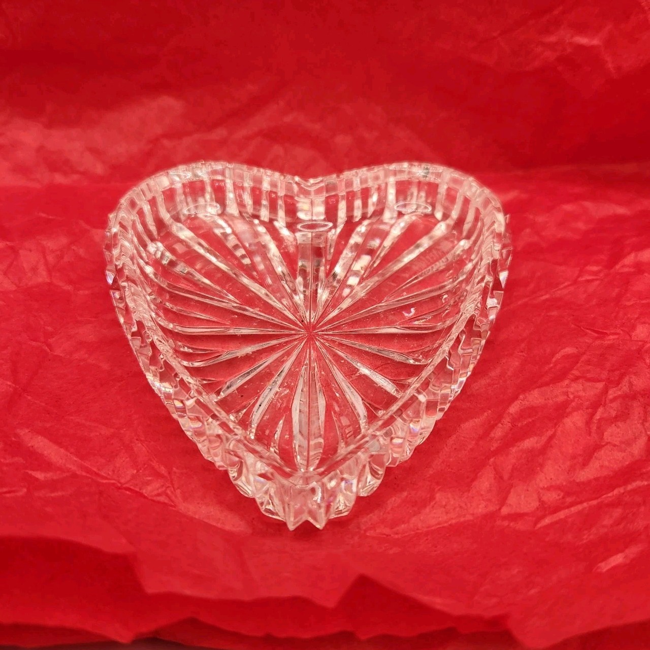 Vintage Waterford Crystal Heart Shape Candy / Trinket Dish, Signed, 3.5