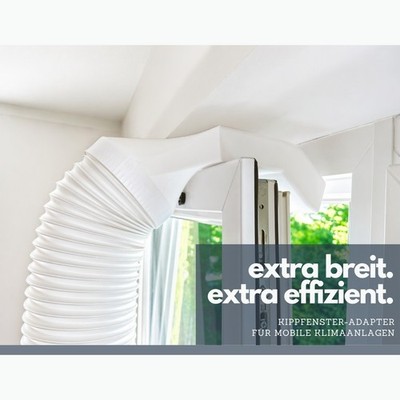 EXTRA BREITER Kippfenster Adapter Klima Abluft f. Schlauch mobiler Klimaanlagen