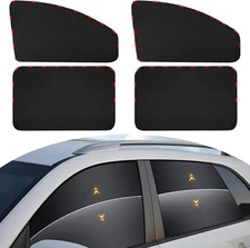4PCS Car Side Window Sun Shades with Magnetic, 100% Blackout UV Front+Rear