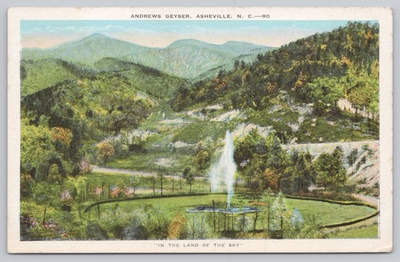 #ad Vintage Andrews Geyser Asheville NC Linen Postcard #x27;In the Land of the Sky#x27; $7.99