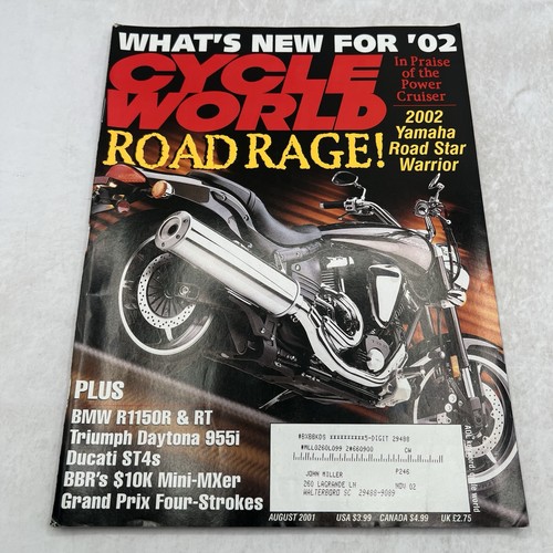 Cycle World Motorcycle Magazine 2001 Lot of 8 Issues Honda Suzukis Yamaha BMW - Picture 7 of 10