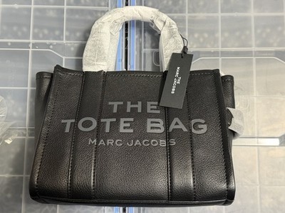 Marc Jacobs Small Pebbled Black Tote Bag with Logo Accent for Women
