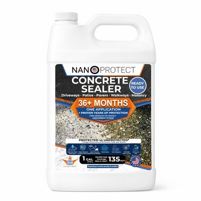 Nanoprotect Concrete Sealer for driveway patio paver, 1 Gal RtU for up to 200sf