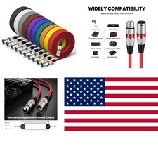 25ft XLR Cable Set - 10 Pack of 3-Pin Balanced Microphone Cables
