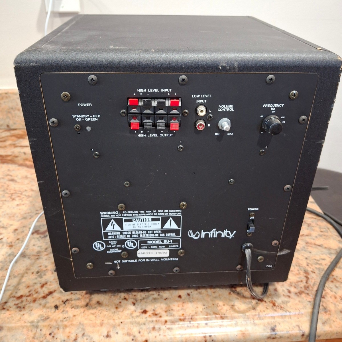 Infinity BU-1 Powered Subwoofer 60W Active Home Theater Bass