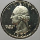 1957 Proof Cameo  Washington Quarter - Choice BU - 90% Silver Coins, Q5715a
