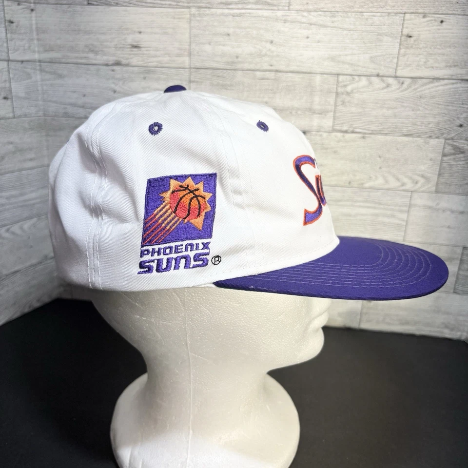 Vintage 90s Sports Specialties Phoenix Suns Script White Snapback Hat Cap NBA - Image 4 of 4