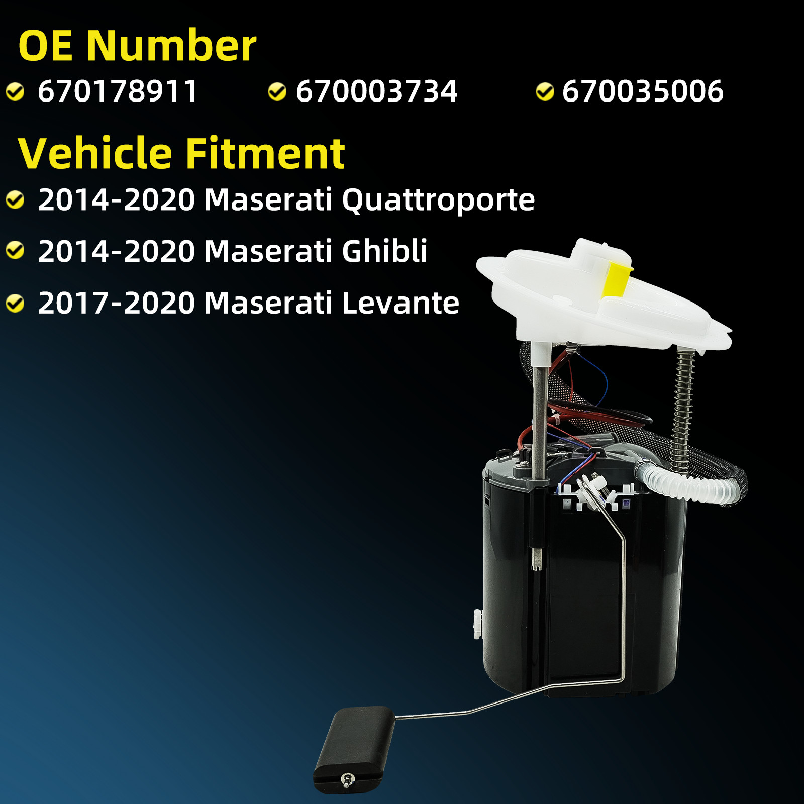 670178911 670035006 Fuel Pump Assembly For Maserati Quattroporte Ghibli Levante