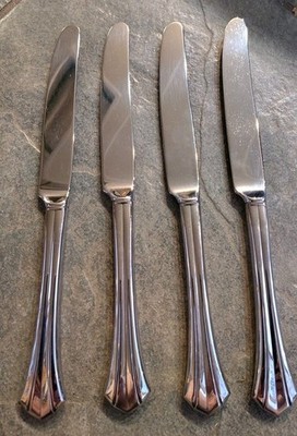 Flatwear Oneida Deluxe Rushmore Stainless Steel Dinner Knives Knife Lot Of 4 