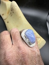 blue chalcedony ring Sterling Silver Size 9