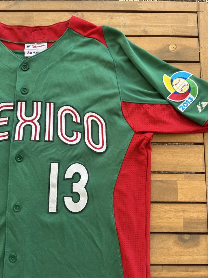 2017 World Baseball Classic Mexico Home Jersey Majestic #13 Moreno Size M - Image 3 of 4
