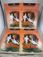 4 Vintage Amscan Happy Halloween Honeycomb Centerpiece Ghosts & Pumpkin NOS