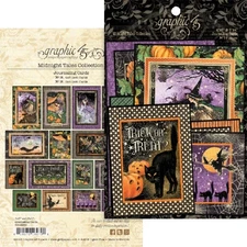 Graphic 45 MIDNIGHT TALES  - Journaling & Ephemera Cards Halloween Scrapbook NIP
