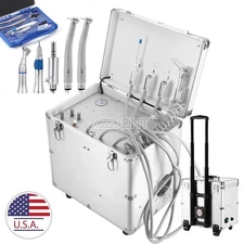 Portable Dental Mobile Delivery Unit Air Compressor Handheld Case+Hhandpiece Kit