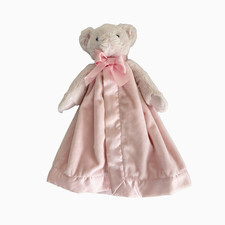 Bearington Baby Teddy Bear Security Blanket Lovey Plush Light Pink Satin
