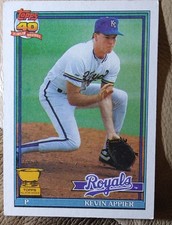 1991 Topps - Kevin Appier #454 A* Before Copyright; Barely Visible Topps 40th...