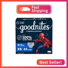 Goodnites Boys' Nighttime Bedwetting Underwear, Size Extra Small 28-43 lbs , 44