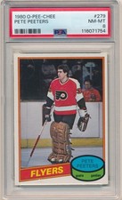 PETE PEETERS 1980/81 O-PEE-CHEE OPC #279 ROOKIE PHILADELPHIA FLYERS PSA 8 NM-MT