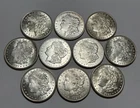 1921 PDS MIXED BU MORGAN DOLLAR HALF ROLL / 10 COINS, 2 1921, 7 1921 D, 1 1921 S