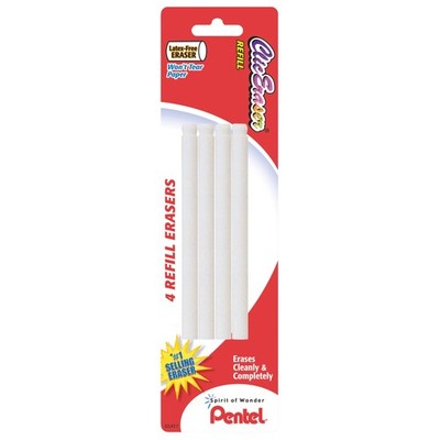 Pentel Refill Eraser for Clic Eraser, Pack of 4 4 Count (Pack 1), White