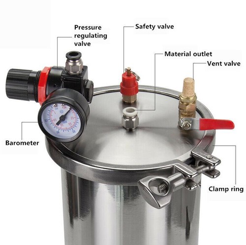 1PCS NEW Stainless steel Dispenser pressure tank Dispensing storage bucket 4L - Picture 2 of 9