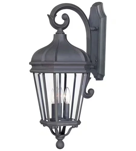 The Great Outdoors 8692-66 Harrison 3-Light Outdoor Wall Mount in Black - Picture 1 of 1