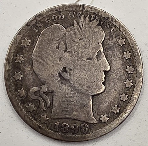《Silver》1898-O USA BARBER QUARTER -- .1808 OZ of SILVER!!!