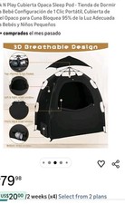 WANRU Black Portable Play Yard Tent Sleep Pod Mosquito Protection