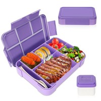 Kinder Bento Lunchbox FäCher Lila Auslaufsicher Mikrowellenfest 1330 Ml