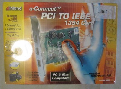 Inland  U-Connect PCI to IEEE 1394 Port Card-3 Ext. Port & 1 Int. Port-New