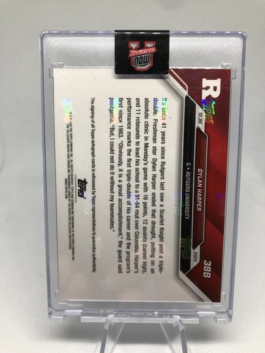 Dylan Harper 2024-2025 Topps Bowman U Now Purple Auto 02/25 JERSEY NUMBER Spurs - Picture 3 of 3