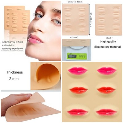 1 Silicone 3D Practice Skin for Lips, Soft Skin-like Texture For PMU Lip Blush