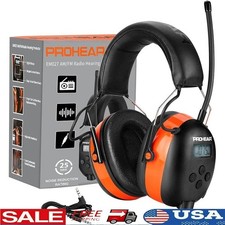 AM FM Radio Headphones Hearing Protection 25dB NRR Digital Display Work Earmuffs