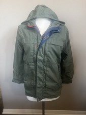 Gap Kids Boys Sz 12 Olive Green Zip Up Hoodie Parka Fall Lightweight Jacket Rain