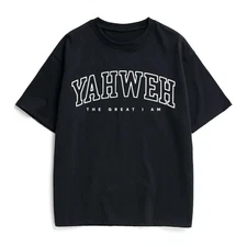 Yahweh The Great I Am Hebrew Christian Faith Cotton Men T-Shirt Back Print